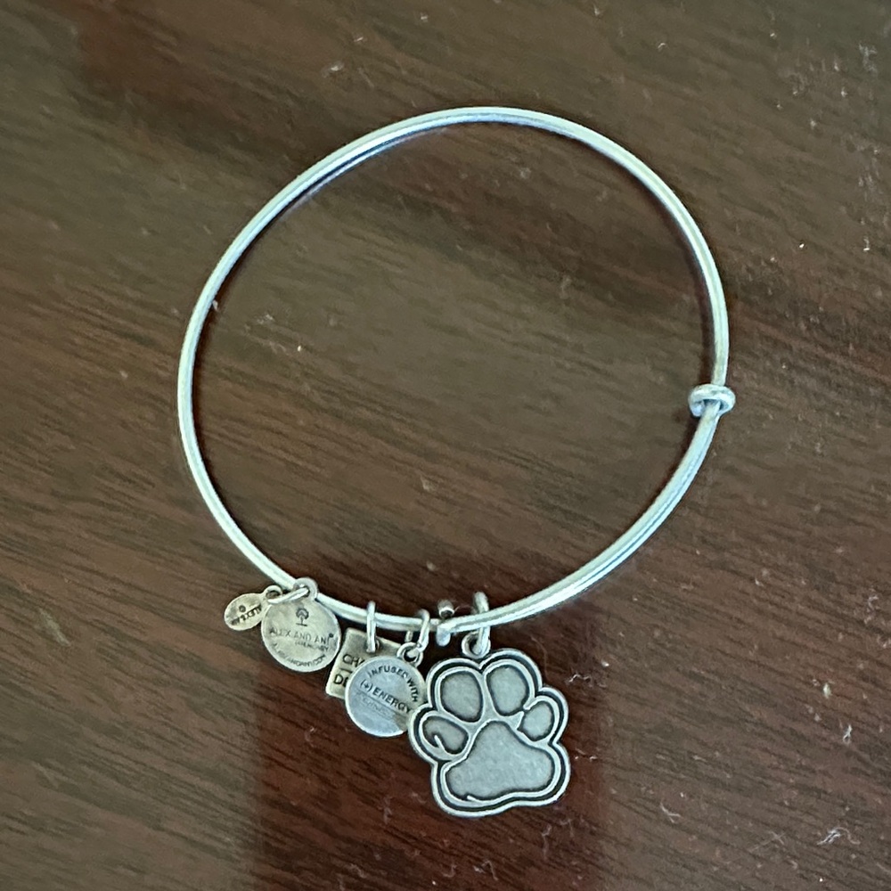 Alex and Ani Silver Paw Charm Bracelet